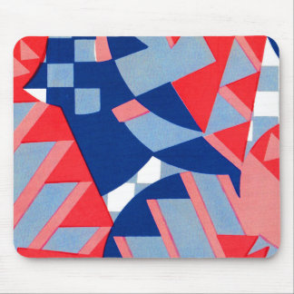 abstract red white and blue print no. 1 mouse pad