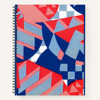 abstract red white and blue print no. 1 notebook