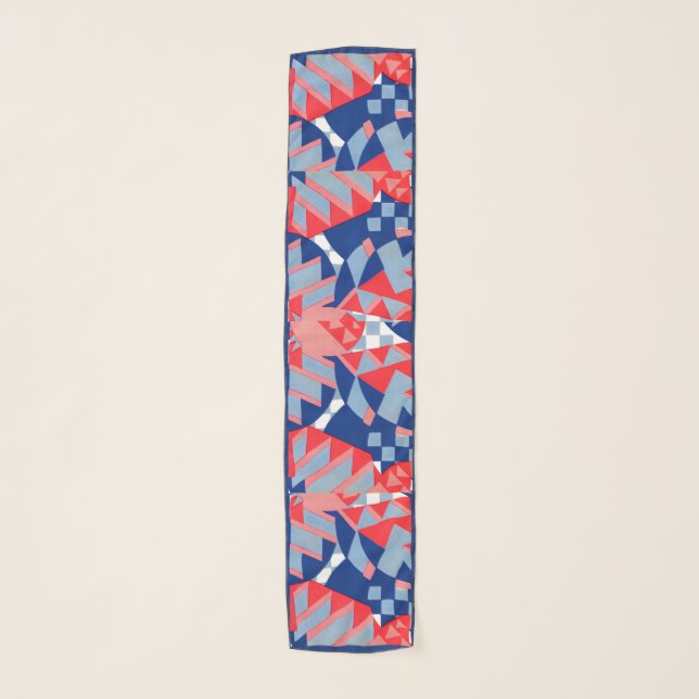 abstract red white and blue print no. 1 scarf (Front)