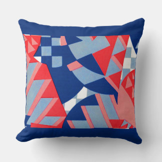 abstract red white and blue print no. 1 throw pillow