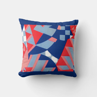 abstract red white and blue print no. 1 throw pillow
