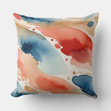  abstract Red, White and Blue Watercolor