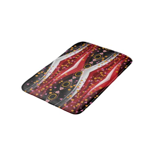Abstract Red White Black  Shower Mat bathroom
