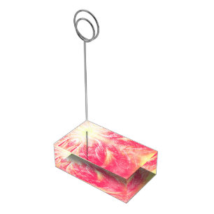 Abstract Red Yellow Dandelions and fireflies  Place Card Holder