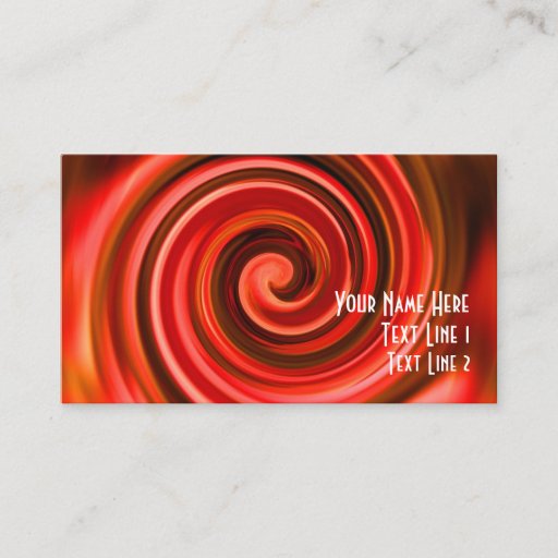 Customizable Abstract Red Yellow Swirls Business Card