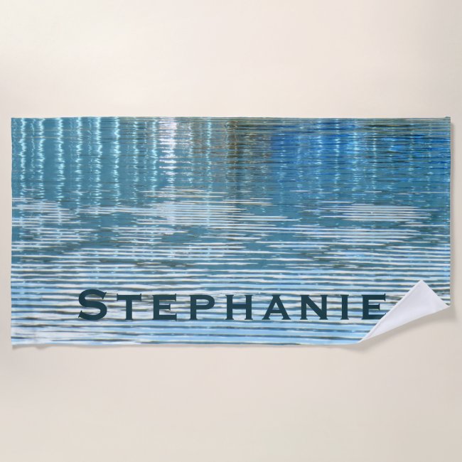 Abstract Reflection Beach Towel with Name