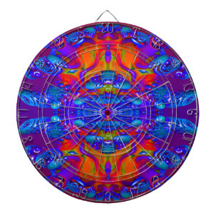 Abstract Reflections Dartboard With Darts