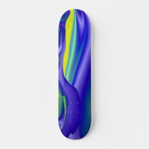 Abstract regenbogen in gelb lila blau skateboard deck