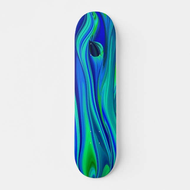 Abstract regenbogen in grün lila blau skateboard deck (Front)