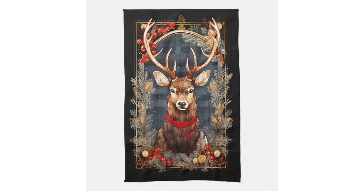 Rustic Christmas Reindeer Antler Ornaments Wrapping Paper, Zazzle in 2023