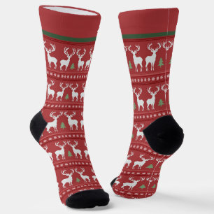 Abstract Reindeer Socks with Name