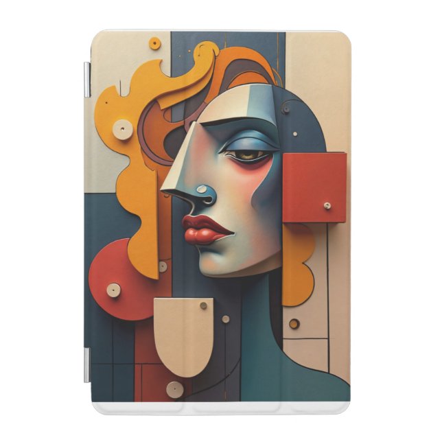 Abstract rendering of a woman's face iPad mini cover (Front)