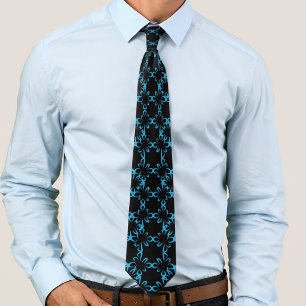 Abstract Repeat Pattern Geometric Eclipse Line Art Neck Tie
