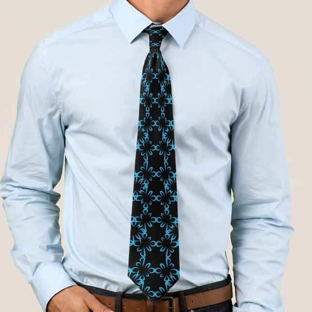 Abstract Repeat Pattern Geometric Eclipse Line Art Neck Tie (Creator Uploaded)