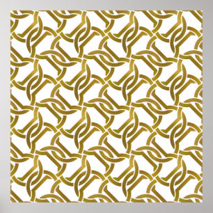 Abstract repeatable background of golden twisted s poster