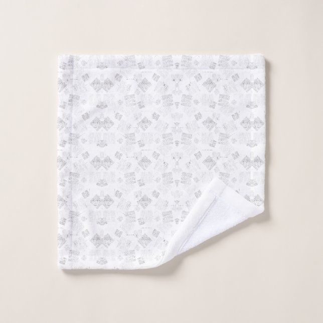 Abstract repeating pattern of stylized shapes in l bath towel set (Wash Cloth)