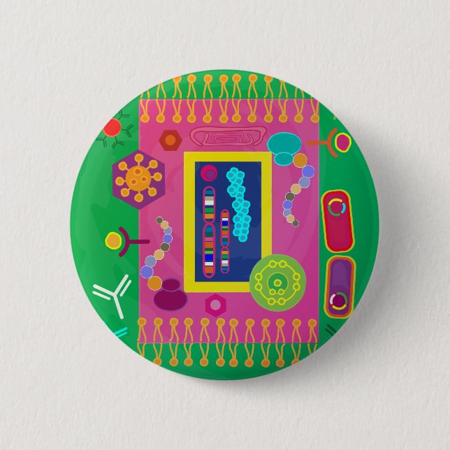 Abstract Representation of the Cell Matisse Style Pinback Button (Front)