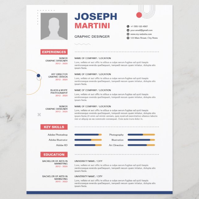 Abstract Resume, CV + Letter (Front)