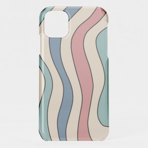 Abstract Retro 70s Marble Blue Red Groovy Pattern iPhone 11 Case