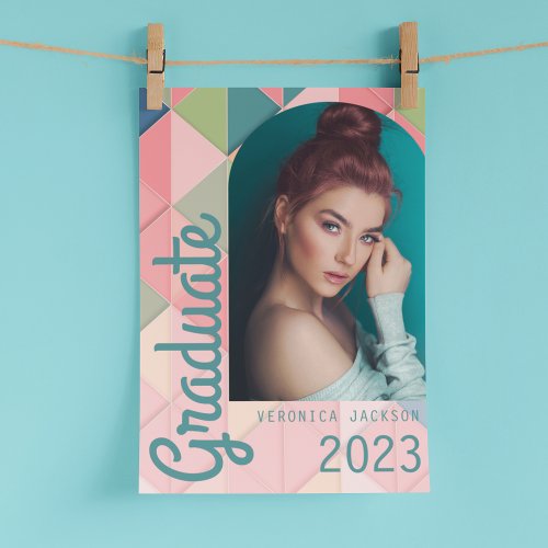 Abstract Retro Arch Photo Graduation Announcement