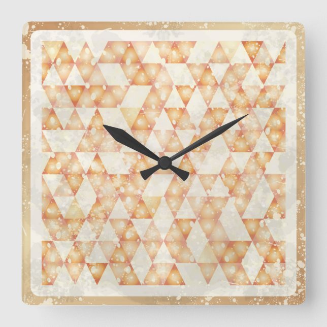 Abstract retro background square wall clock (Front)