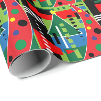 Abstract Retro Christmas Wrapping Paper