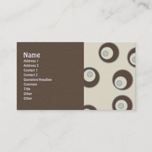 Customizable Abstract Retro Circles Business Cards