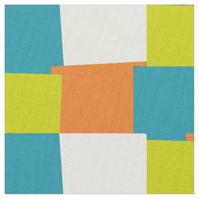 Abstract Retro Color Geometric Pattern #10 Fabric (Close Up)