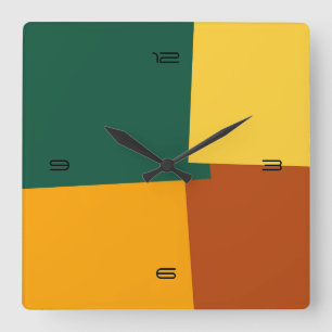Abstract Retro Color Geometric Pattern #10 Square Wall Clock