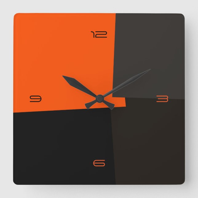 Abstract Retro Color Geometric Pattern #3 Square Wall Clock (Front)