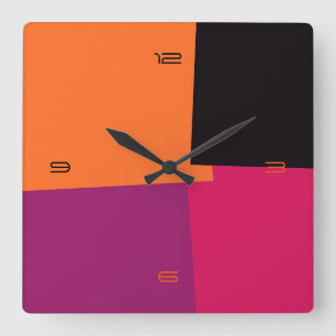 Abstract Retro Color Geometric Pattern #9 Square Wall Clock