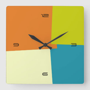 Abstract Retro Color Geometric Pattern Square Wall Clock