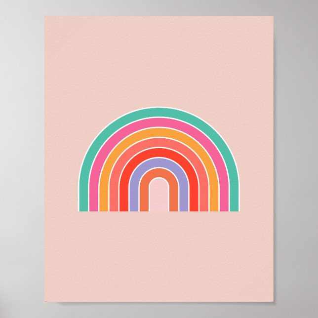Abstract Retro Colorful Rainbow Poster (Front)