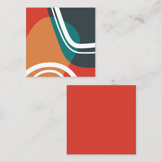 Abstract retro colors artwork square business card (Front/Back)