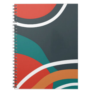 Abstract retro colors line art notebook