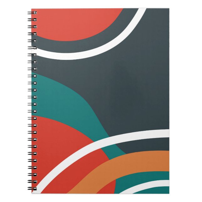 Abstract retro colors line art notebook (Front)
