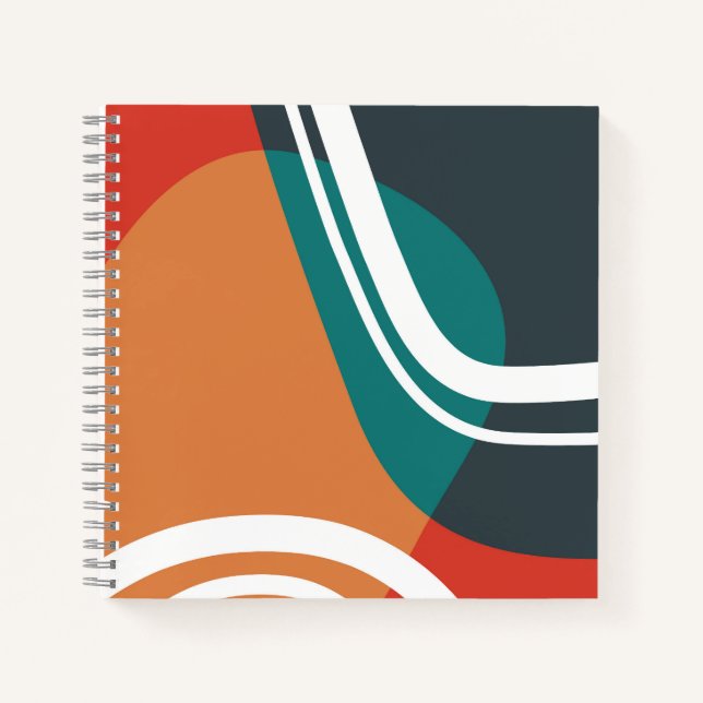 Abstract retro colors line artwork notebook (Front)