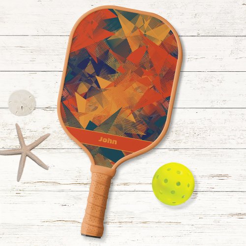 Abstract Retro Cool Pattern Monogrammed Sports Pro Pickleball Paddle