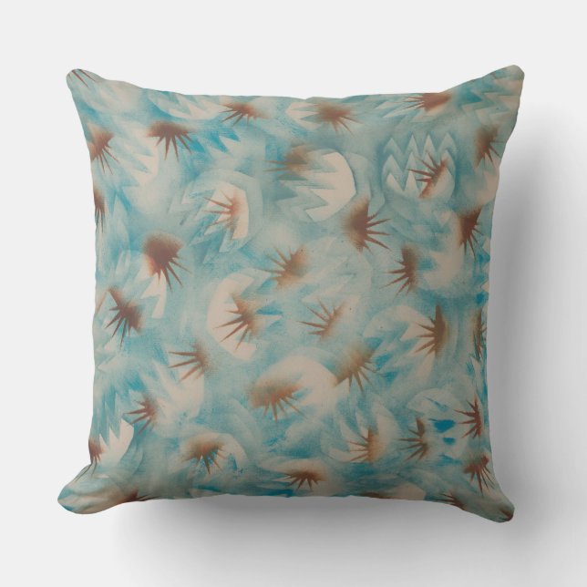 Abstract Retro Design Throw Pillow (Front)