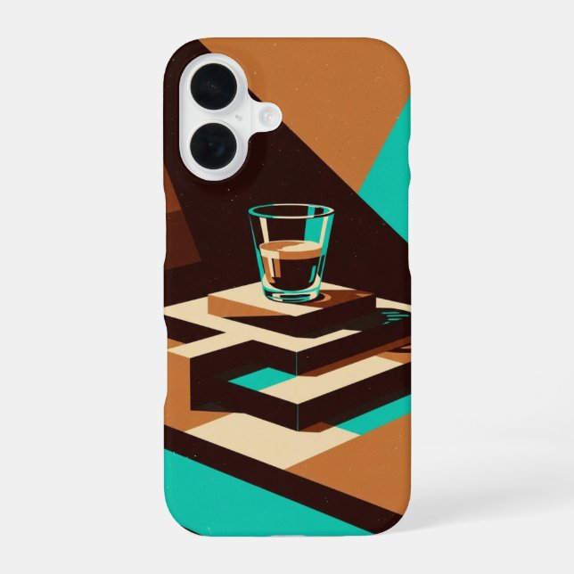 Abstract Retro Espresso Art iPhone Case (Back)