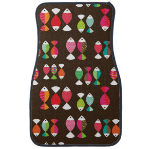 Abstract retro fish underwater pattern 2 car floor mat