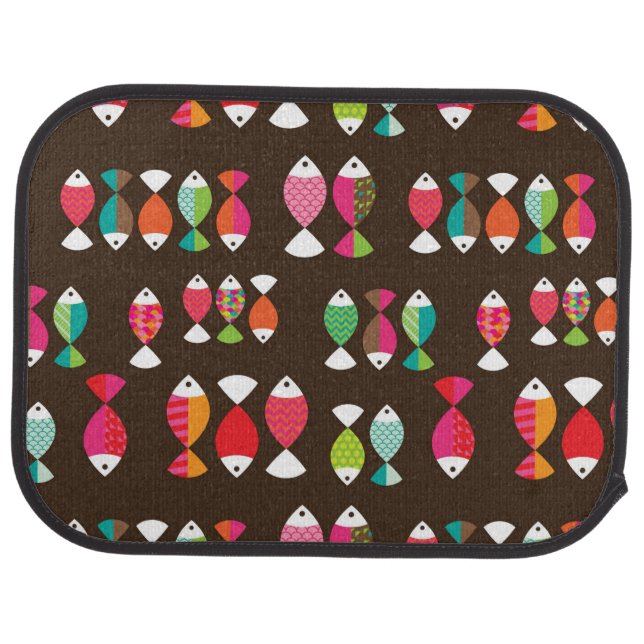 Abstract retro fish underwater pattern 2 car mat (Rear)