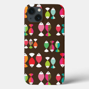 Abstract retro fish underwater pattern 2 iPhone 13 case
