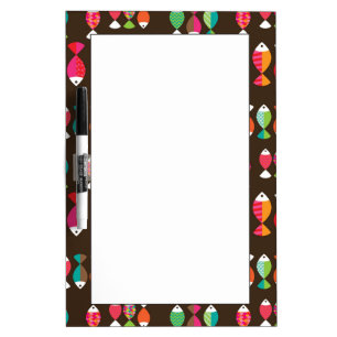 Abstract retro fish underwater pattern 2 Dry-Erase board