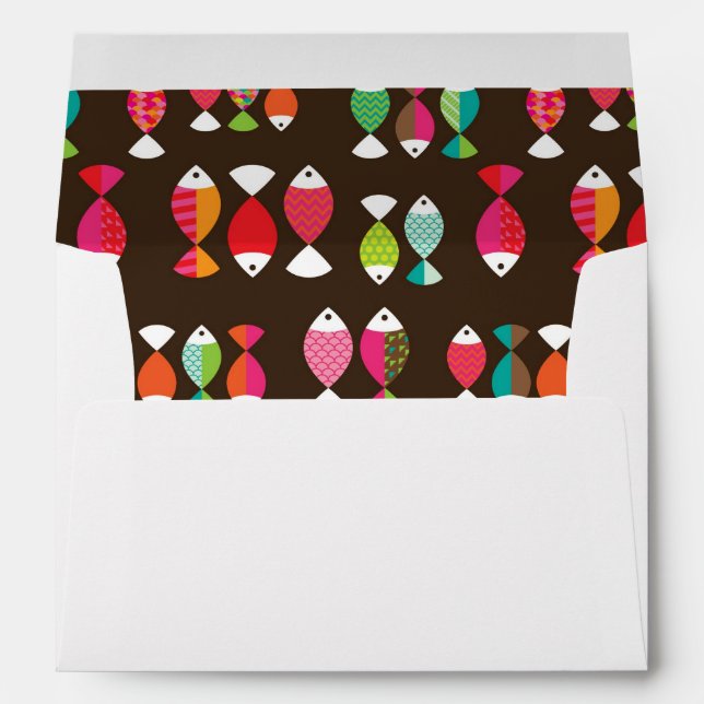 Abstract retro fish underwater pattern 2 envelope (Back (Bottom))