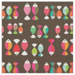Abstract retro fish underwater pattern 2 fabric