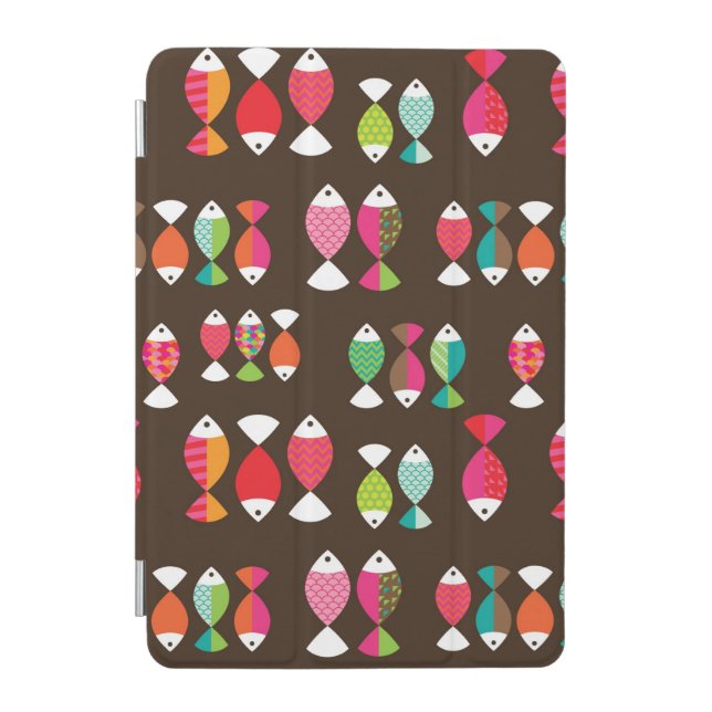 Abstract retro fish underwater pattern 2 iPad mini cover (Front)