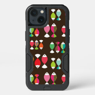 Abstract retro fish underwater pattern 2 iPhone 13 case