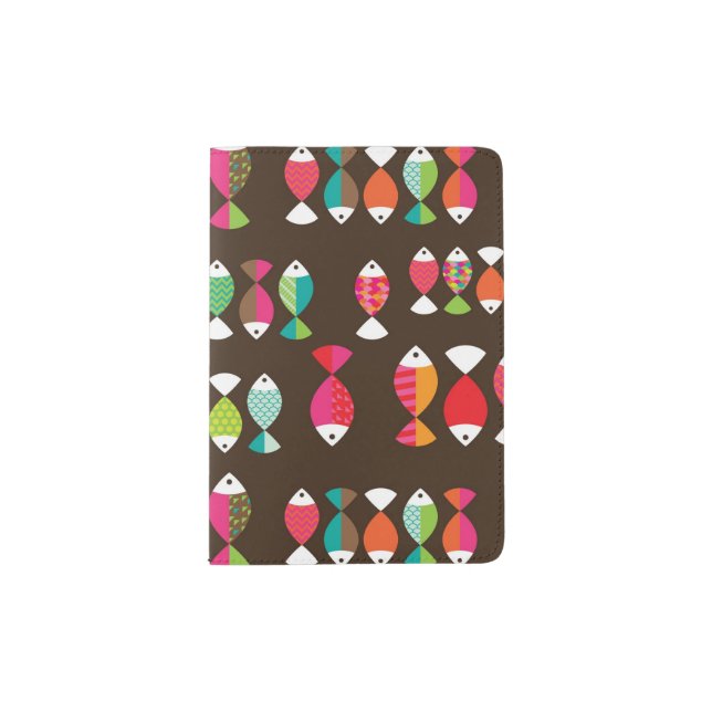 Abstract retro fish underwater pattern 2 passport holder (Front)