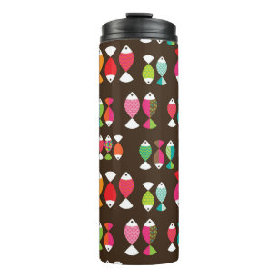 Abstract retro fish underwater pattern 2 thermal tumbler